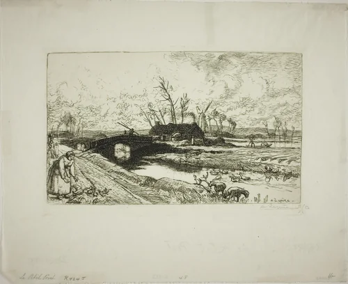 The Little Bridge by Louis Auguste Lepère, print, 1913