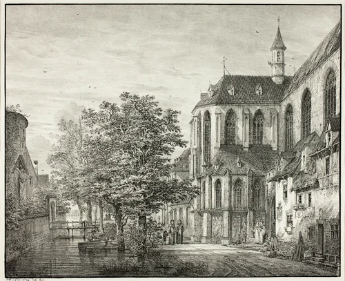 Parish Church at Boppard on the Rhine by Domenico Quaglio, print, 1822