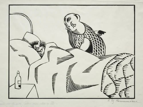 You are sure my dear that you cannot think of anything more to help the pain? by Hermann Paul, print, 1900-1925