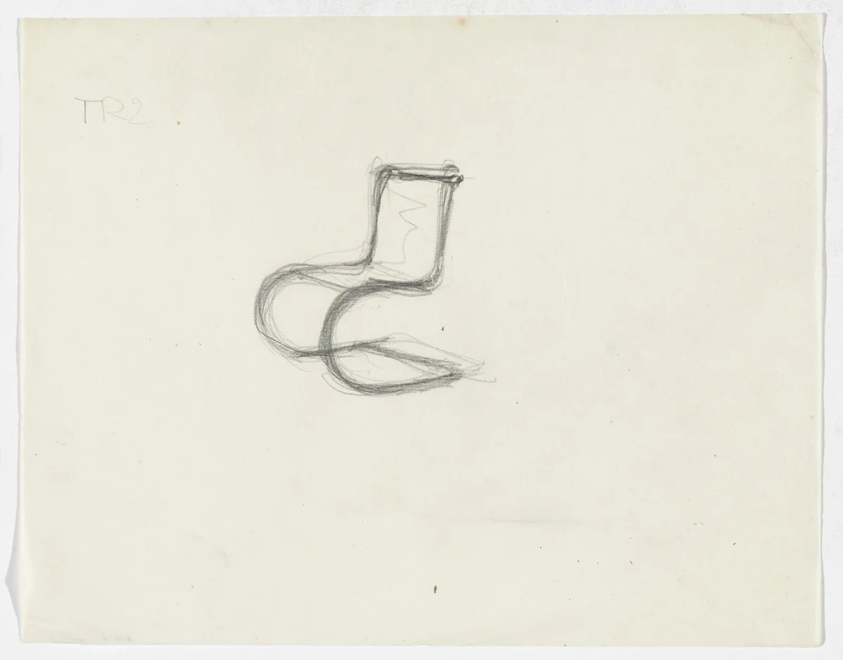 Chair (similar to MR10) (Perspective sketch) by Ludwig Mies van der Rohe, mies van der rohe archive, 1927