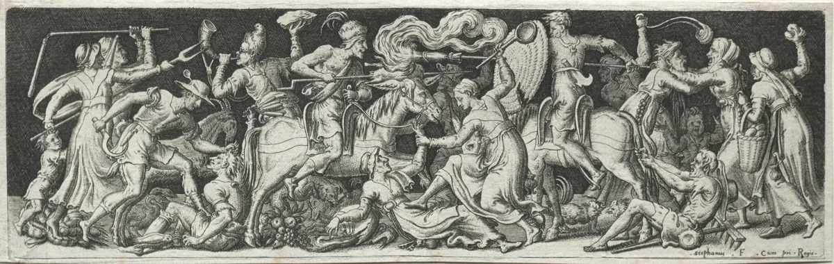 Combats and Triumphs by Etienne Delaune, print, 1560-1569