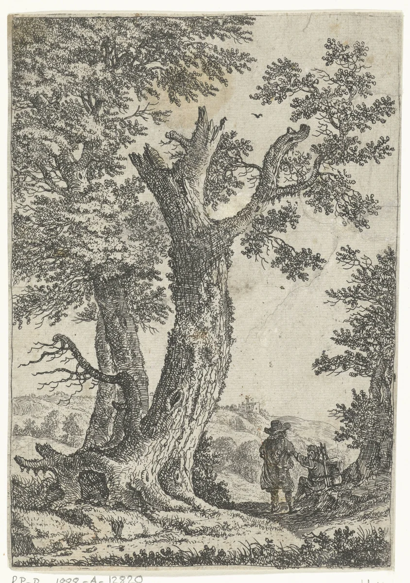 Twee mannen in gesprek by Willem von Bemmel, print, 1645-1655