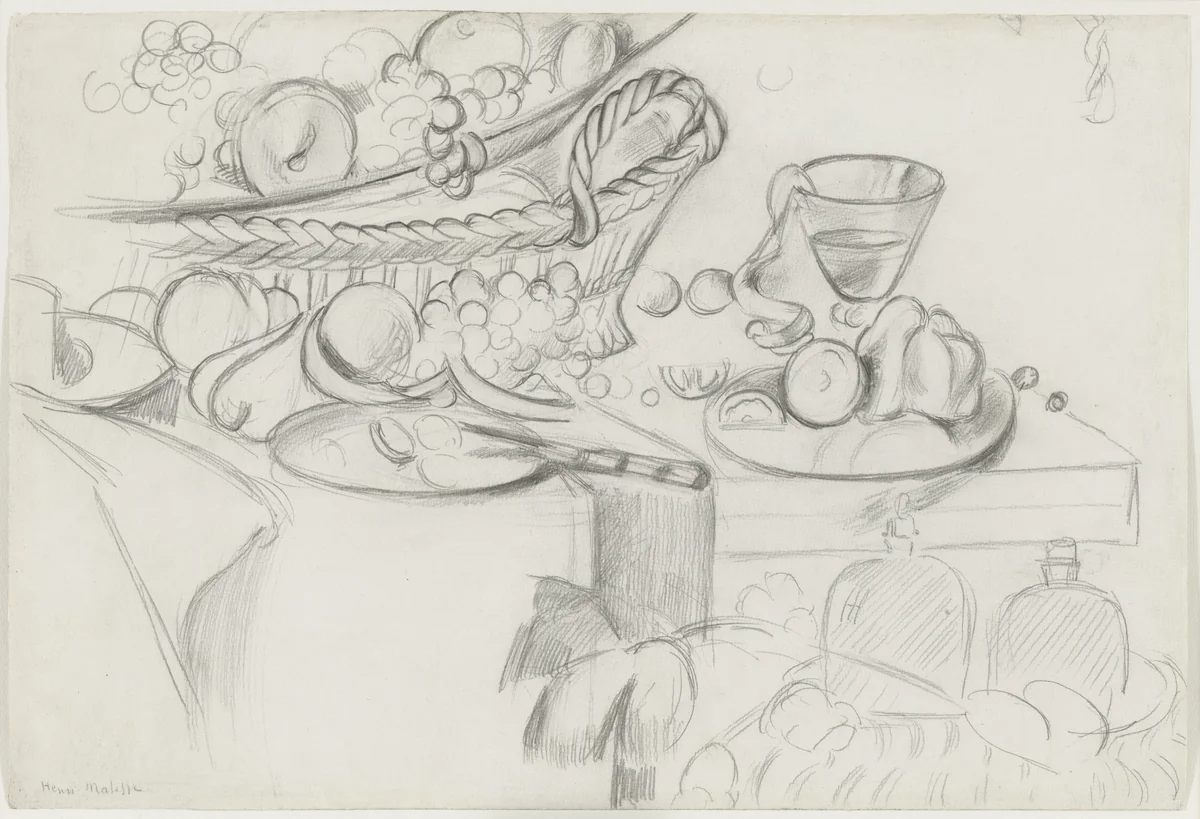 Still Life by Henri Matisse, drawing, 1915