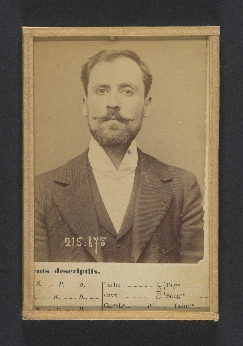 Bertani. Orsini. 24 ou 25 ans, né à Florence (Italie). Sans profession. Anarchiste. 18/3/94 by Alphonse Bertillon, photograph, 1894