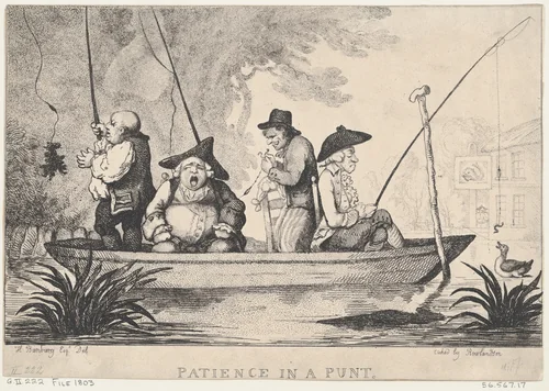 Patience in a Punt by Thomas Rowlandson, print, 1803-1811