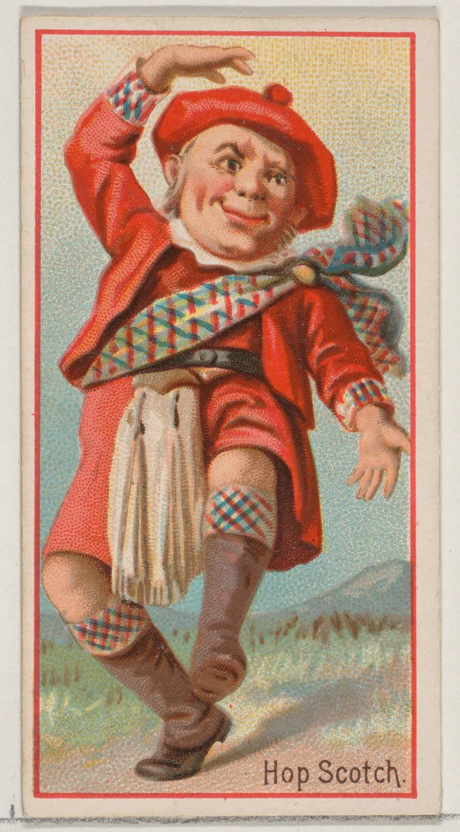 Hopscotch, from the Jokes series (N87) for Duke brand cigarettes by W. Duke, Sons & Co., print, 1890