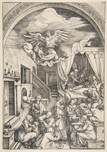 The Birth of the Virgin, from "The Life of the Virgin" by Albrecht Dürer, print, 1503