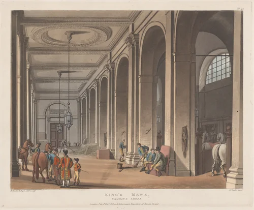 King's Mews, Charing Cross by Thomas Rowlandson, print, 1808