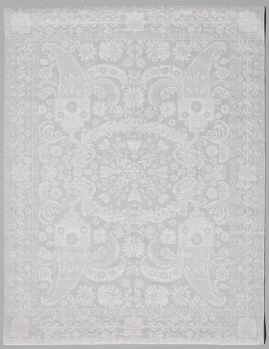 Servet met gestileerd patroon van een krans en 'boteh's' by anonymous, other, 1700-1725