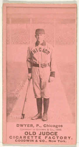 Dwyer, Pitcher, Chicago, from the Old Judge series (N172) for Old Judge Cigarettes by Goodwin & Company, photograph, 1888