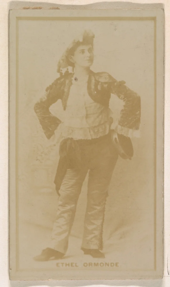 Ethel Ormonde, from the Actresses series (N245) issued by Kinney Brothers to promote Sweet Caporal Cigarettes by Kinney Brothers Tobacco Company, photograph, 1890