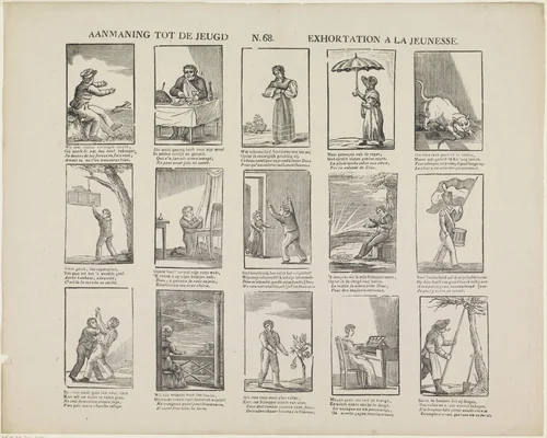 Aanmaning tot de jeugd / Exhoration a la jeunesse by Philippus Jacobus Brepols, print, 1800-1833