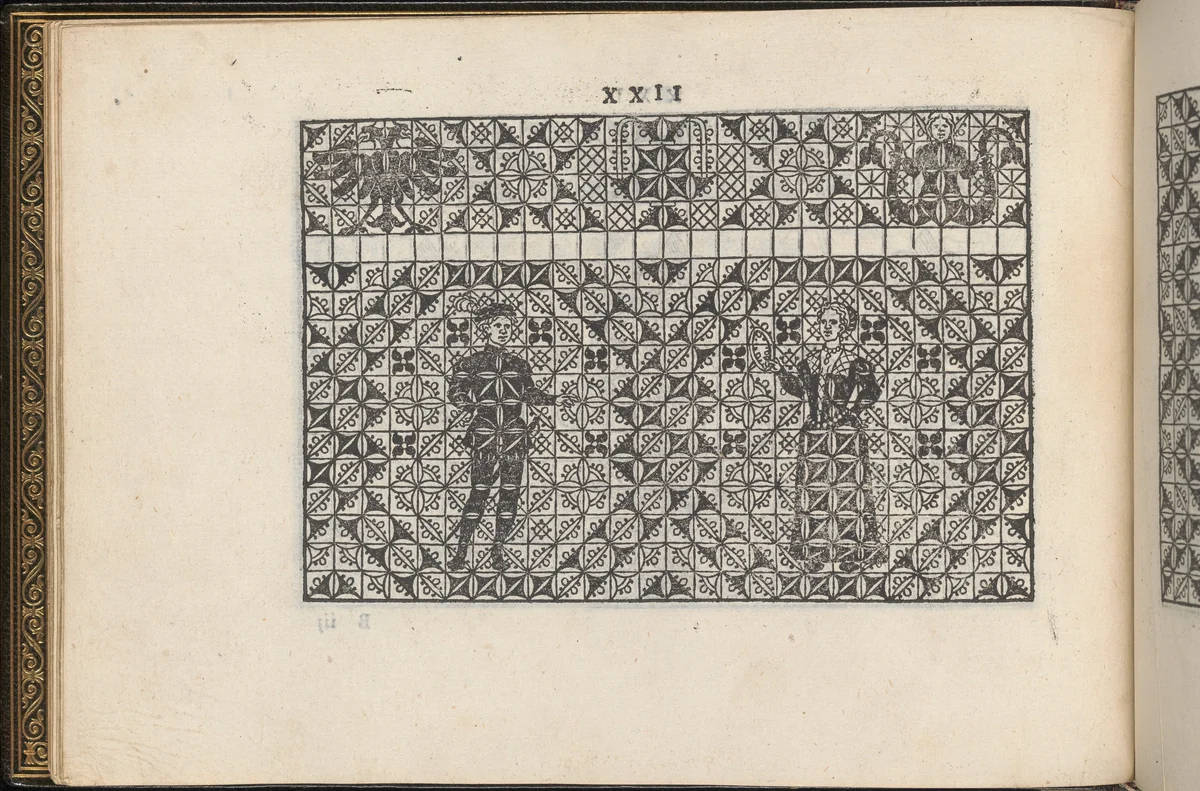 La Vera Perfettione del Disegno di varie sorti di recami, page 11 (verso) by Giovanni Ostaus, book, 1567