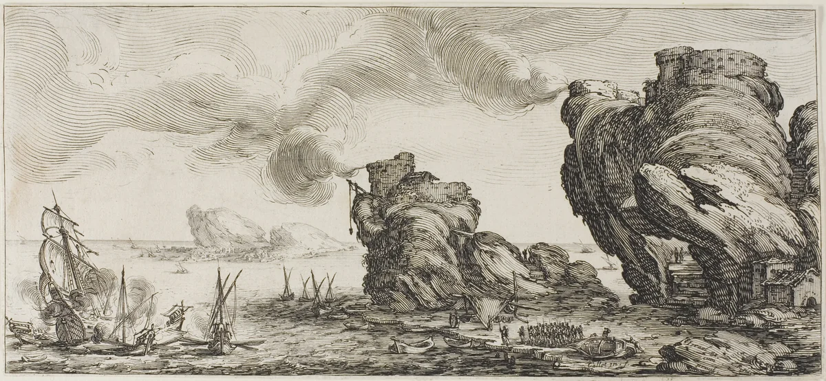 The Naval Battle, from Various Scenes Designed in Florence by Jacques Callot, print, 1618-1620