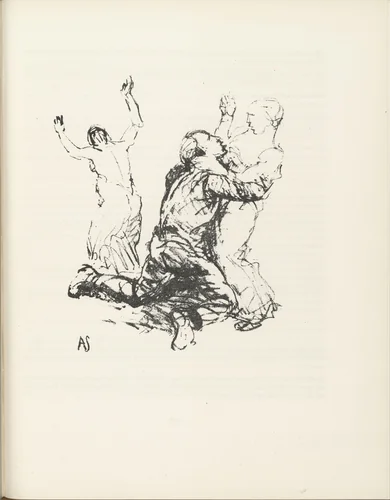 Courtship (Werbung) (plate, page 99) from the periodical Münchner Blätter für Dichtung und Graphik, vol. 1, no. 7 (July 1919) by Adolf Ferdinand Schinnerer, periodical, 1919