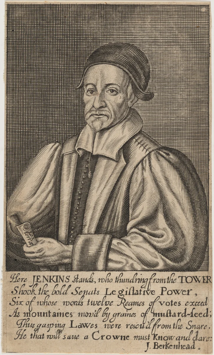 David Jenkins, Welsh Magistrate and Royalist by Anonymous Artist; William Marshall, print, 1681