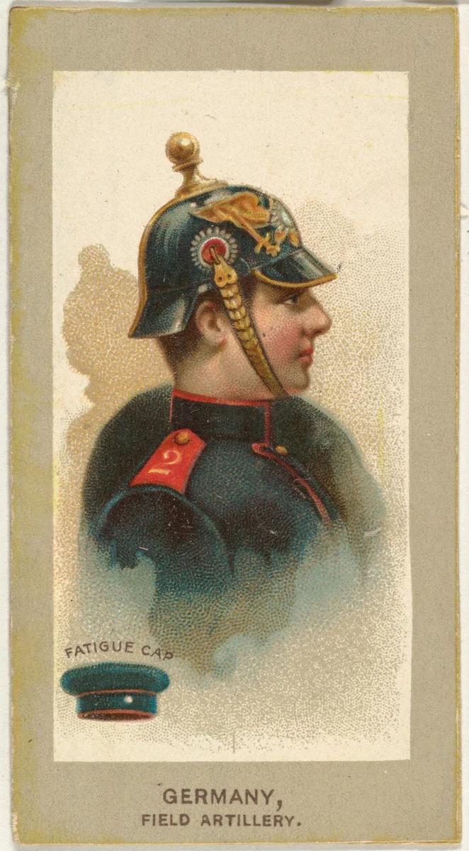 Fatigue Cap, Field Artillery, Germany, from the Military Uniforms series (T182) issued by Abdul Cigarettes by Abdul Cigarettes, print, 1881