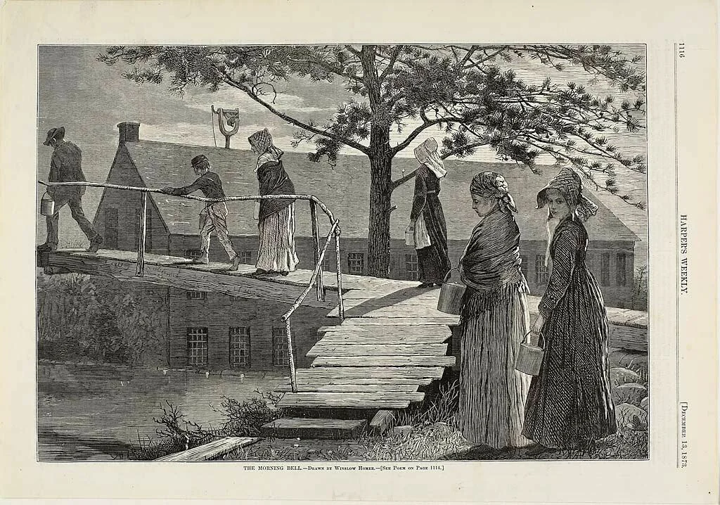 The Morning Bell by Winslow Homer, print, 1873