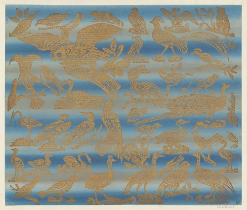 Blad met verschillende vogels by Dessauerschen Buntpapierfabrik, other, 1850-1920