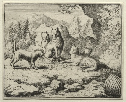 Reynard the Fox: The Cat Calls Reynard to Court by Allart van Everdingen, print, 1650-1675
