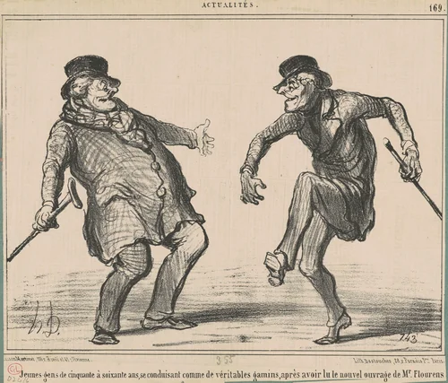 Jeunes gens de cinquante a soixante ans ... by Honoré Daumier, print, 1855