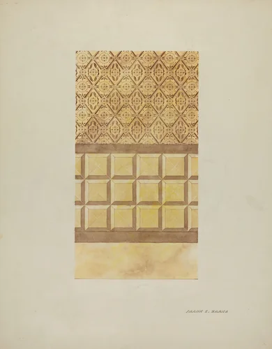 Wall Decoration, on Adobe Ranch House by Frank C. Barks, index of american design, 1939