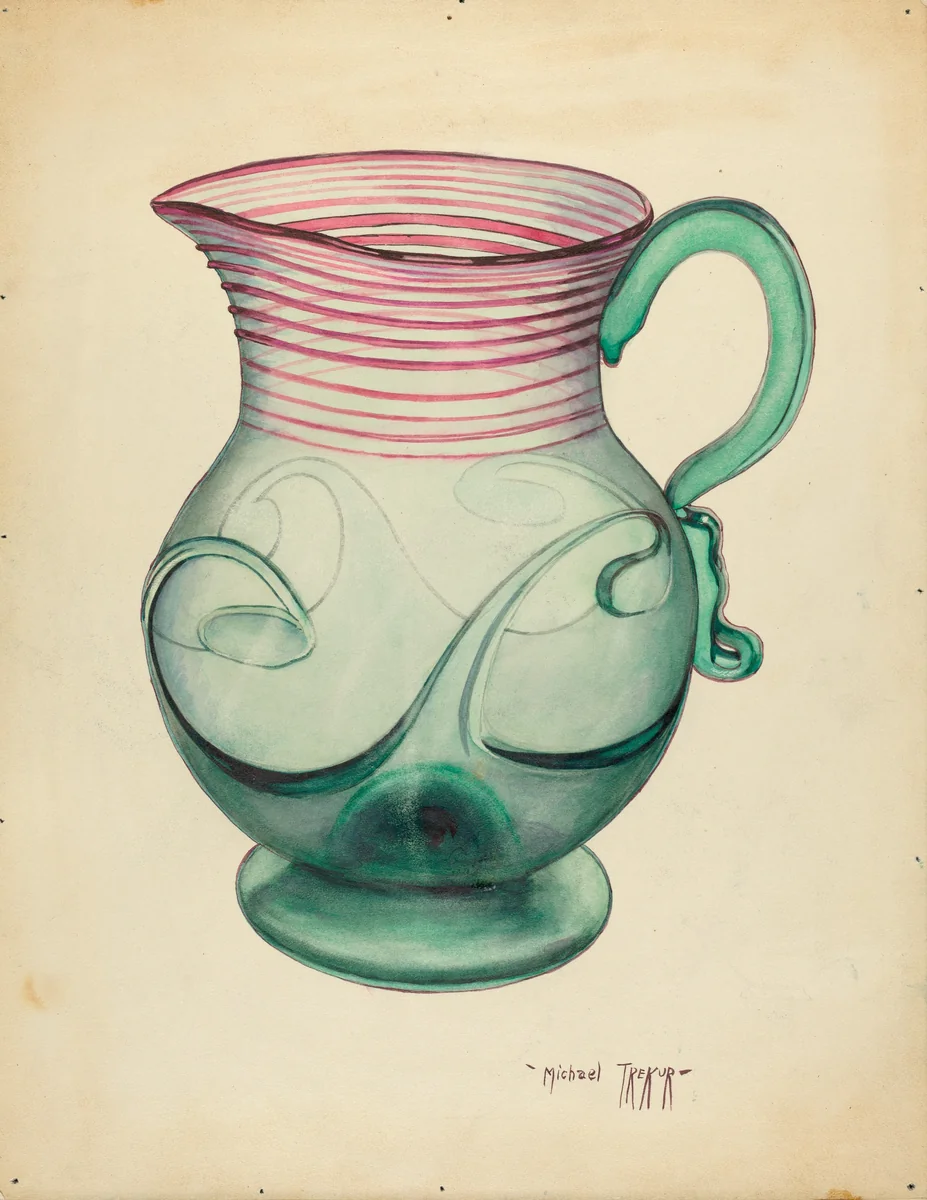 Pitcher by Michael Trekur, index of american design, 1935-1942