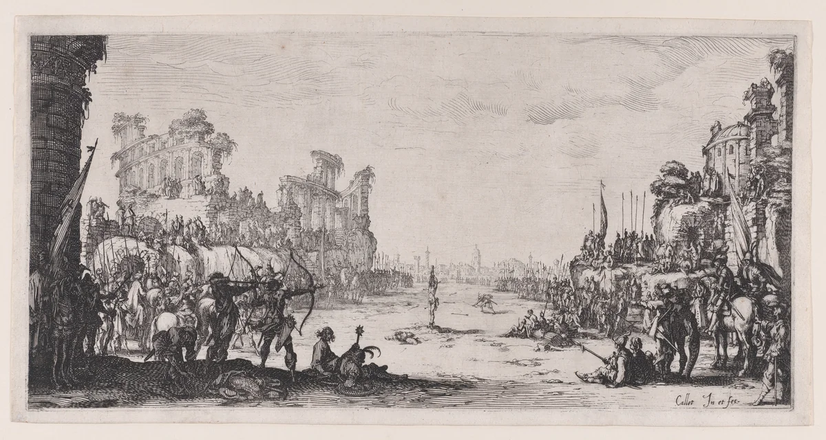 The Martyrdom of Saint Sebastian by Jacques Callot, print, 1627-1638