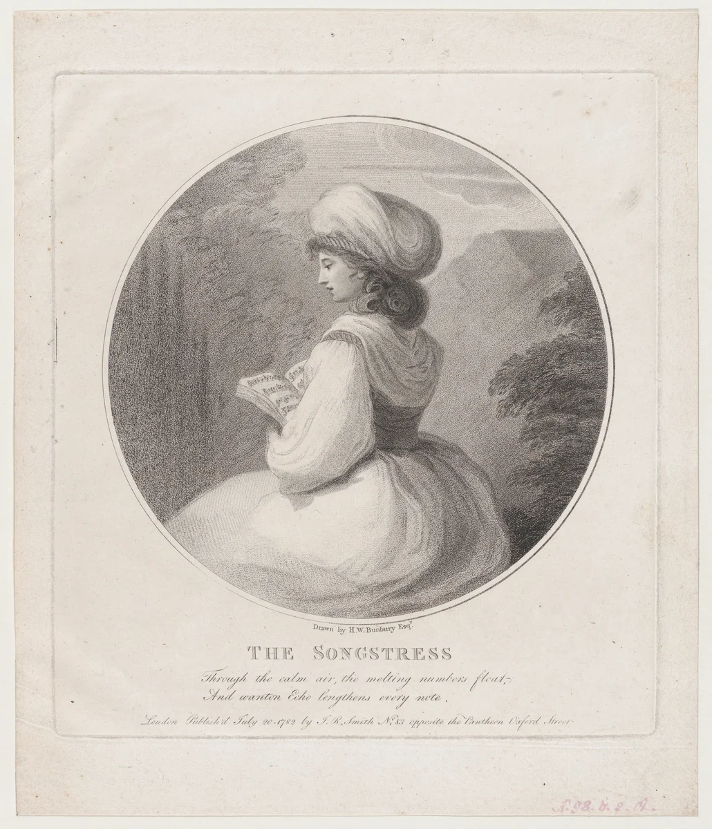 The Songstress by John Raphael Smith, print, 1782