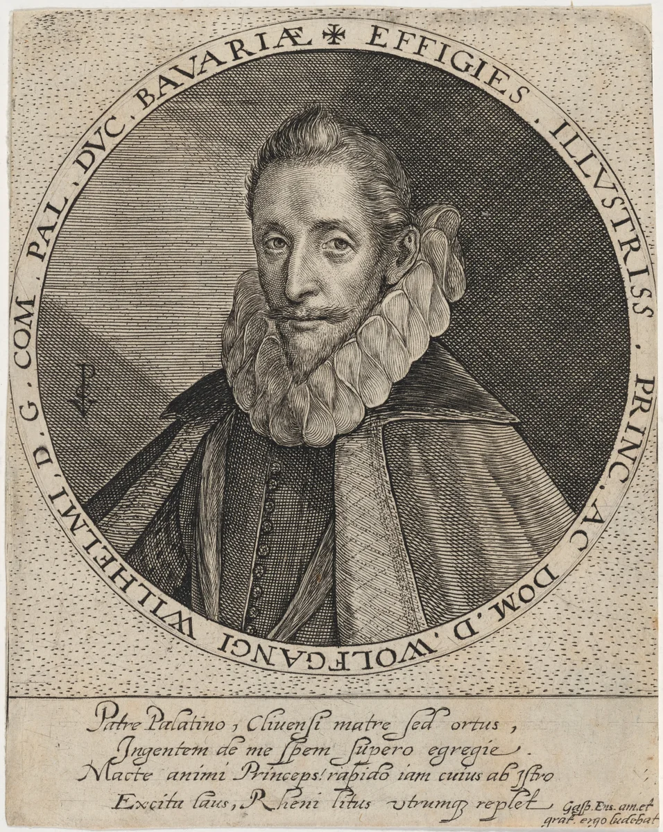 Wolfgang William, Count Palatine by Crispijn van de Passe I, print, 1565-1637