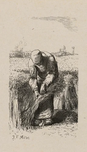 Woman Pulling Flax by Jacques Adrien Lavieille
Jean François Millet, print, 1853