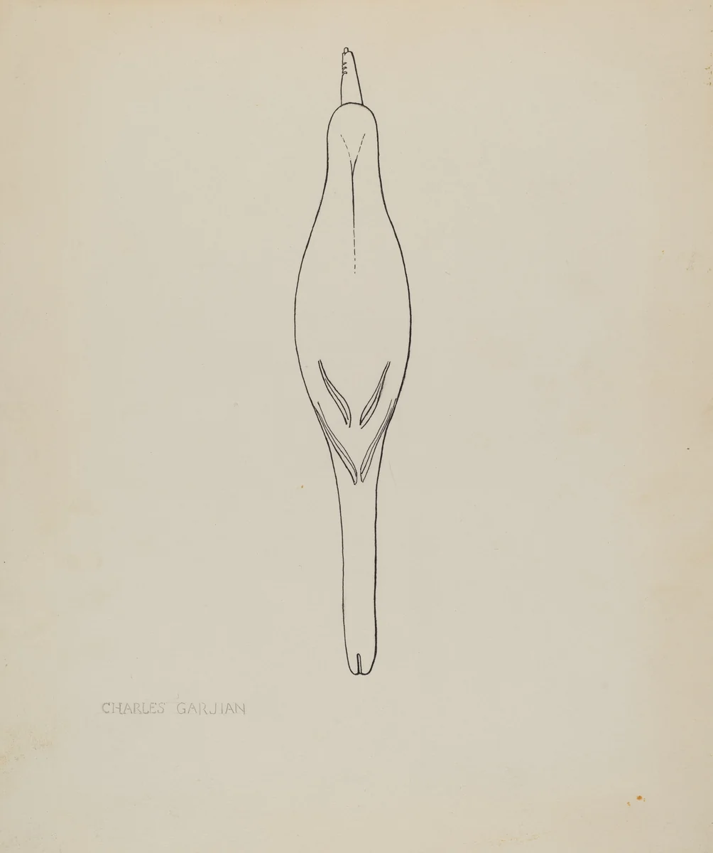 Decoy (Red-Wing Black Bird) by Charles Garjian, index of american design, 1935-1942