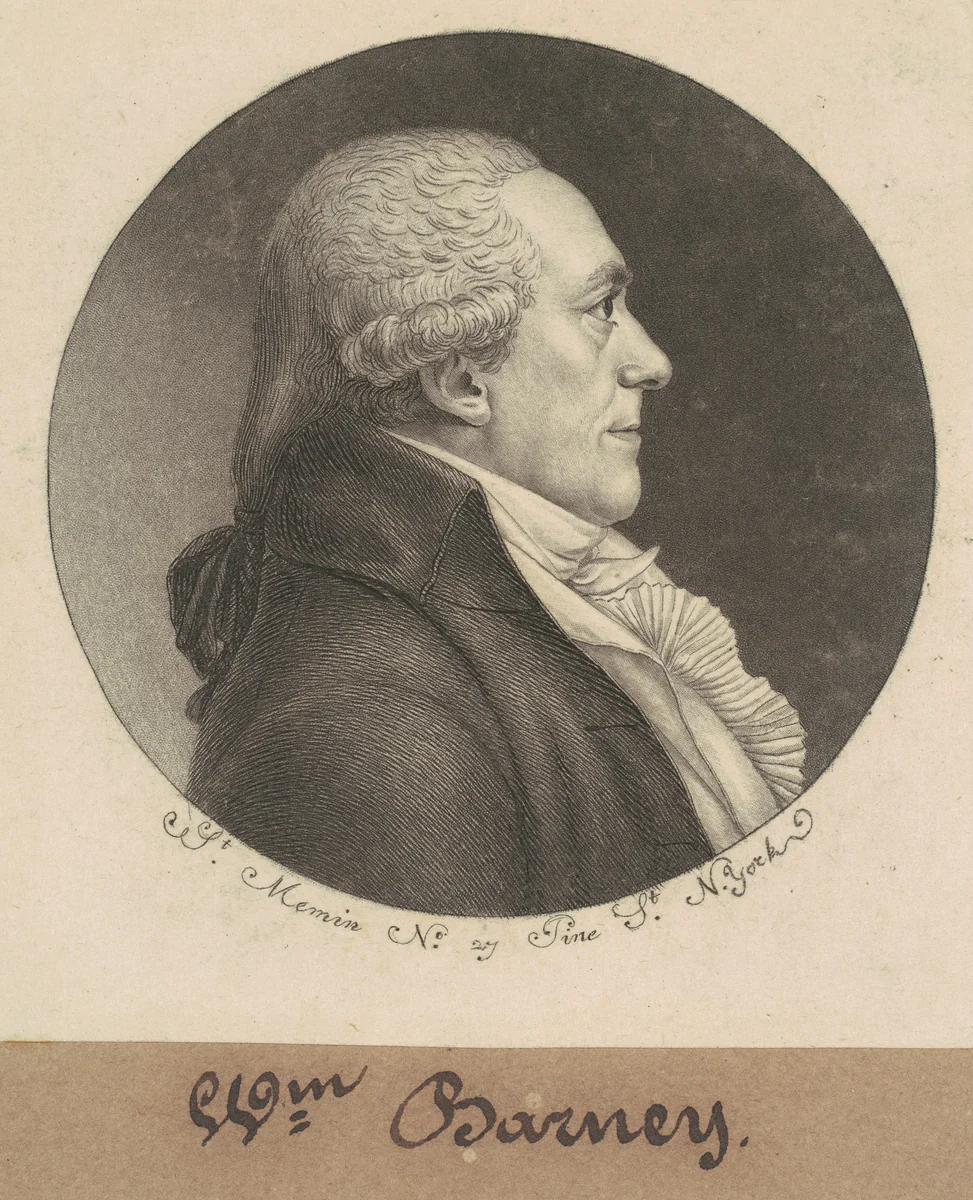 William Stevenson Barney by Charles B. J. Févret de Saint-Mémin, print, 1798