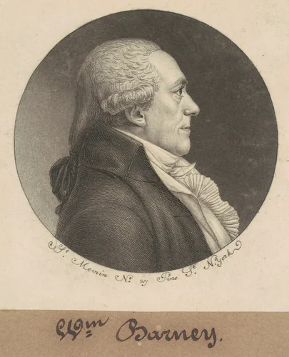 William Stevenson Barney by Charles B. J. Févret de Saint-Mémin, print, 1798