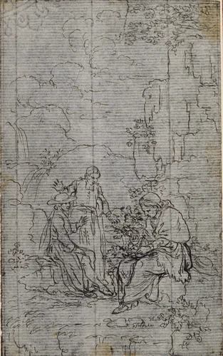 Study for Vignette in Abbé Dinouart's "Vie du Venerable don Juan de Palafox", p. 391 by Hubert François Gravelot, drawing, 1767-1773