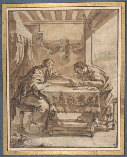 St. Paul Dictating at Ephesus by Abraham van Diepenbeeck, drawing, 1605-1675