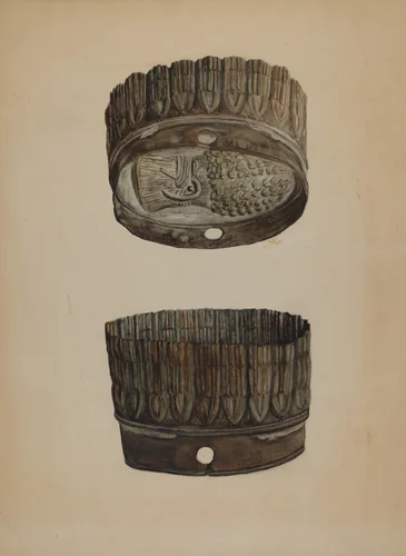 Cake Mold by Genevieve Jordan, index of american design, 1941