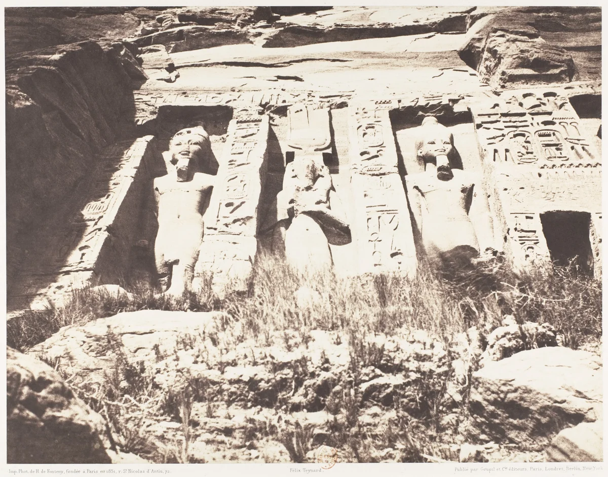 Abou-Sembil, Petit Spéos - Partie Gauche de la Façade by Félix Teynard, photograph, 1851-1852