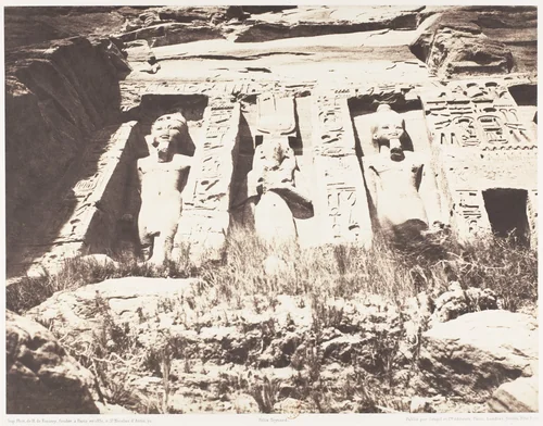 Abou-Sembil, Petit Spéos - Partie Gauche de la Façade by Félix Teynard, photograph, 1851-1852