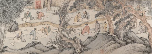 Gathering at the Orchid Pavilion by Qian Gu, painting, 1560