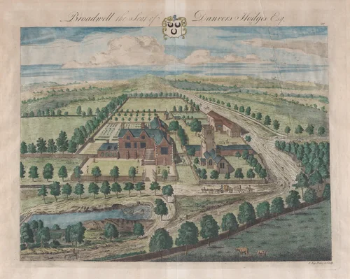 Broadwell, The Seat of Danvers Hodges, plate 157 from "The Ancient and Present State of Gloucestershire" by Johannes Kip, print, 1712-1768