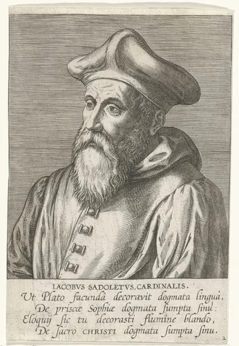 Portret van Jacopo Sadoleto by Philips Galle, print, 1587-1595