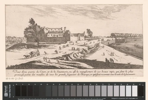 Gezicht op een deel van de Manufacture de la Savonnerie by Israël Silvestre, print, 1650