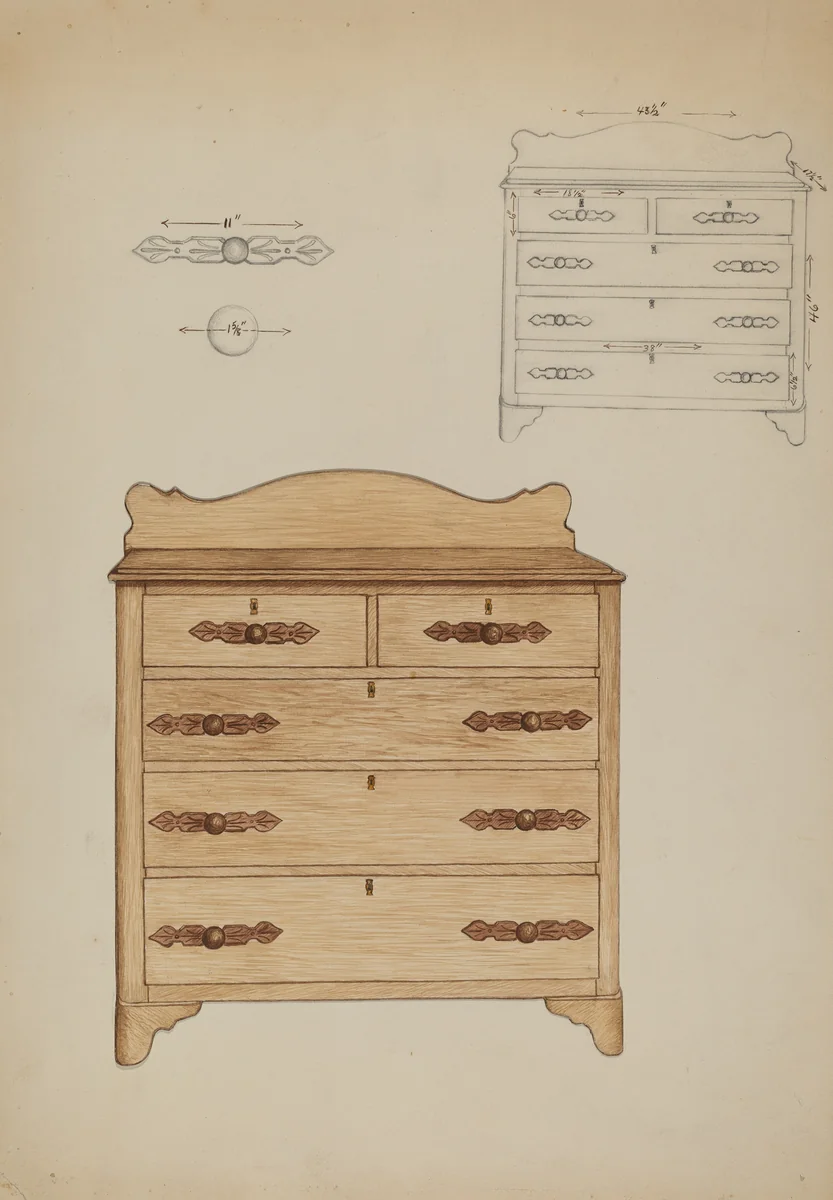 Dresser by Ethel Dougan, index of american design, 1937