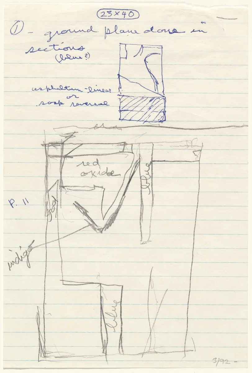 Drawing for High Green I & II by Richard Diebenkorn, drawing, 1992