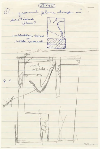 Drawing for High Green I & II by Richard Diebenkorn, drawing, 1992
