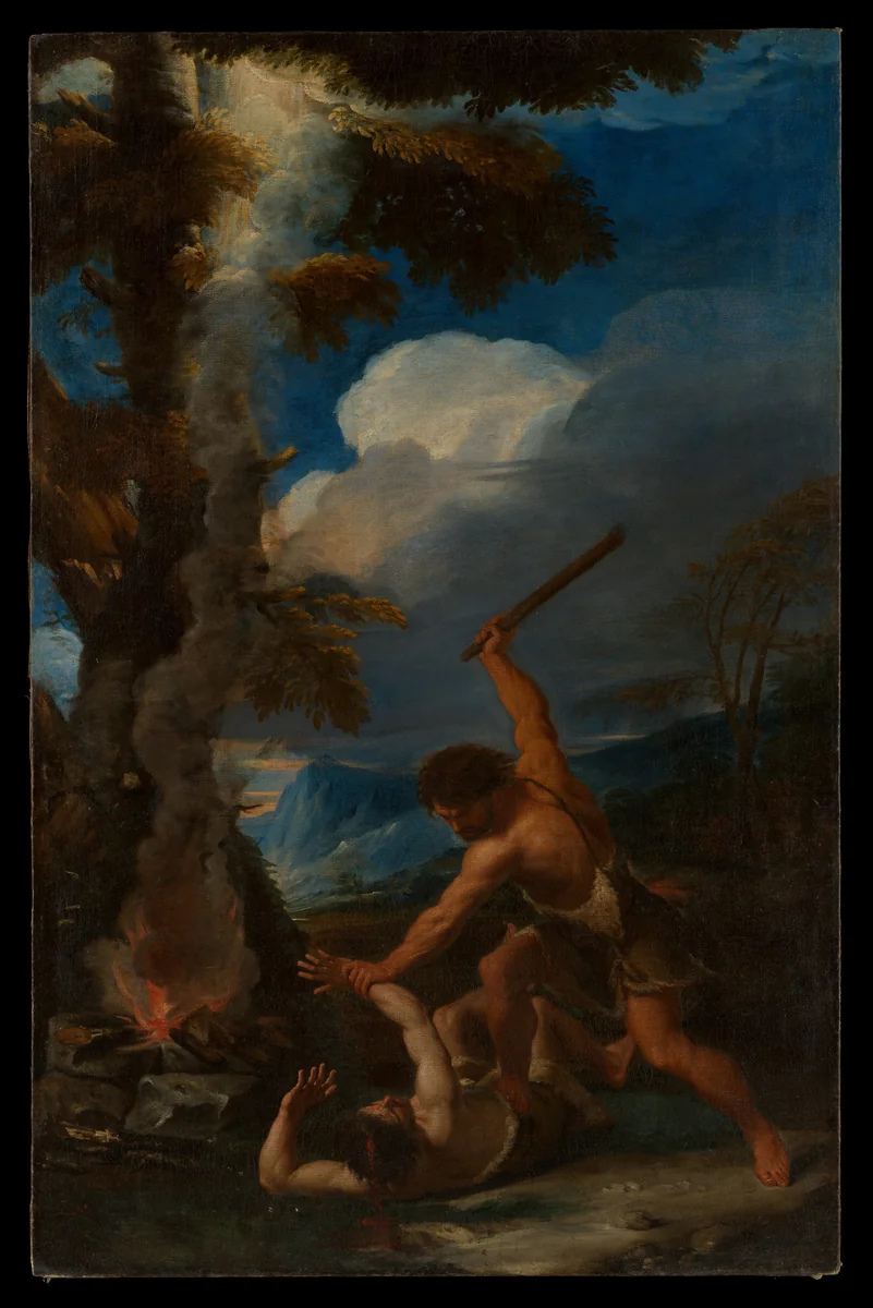 Cain Slaying Abel by Pier Francesco Mola, painting, 1650-1652