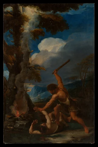 Cain Slaying Abel by Pier Francesco Mola, painting, 1650-1652