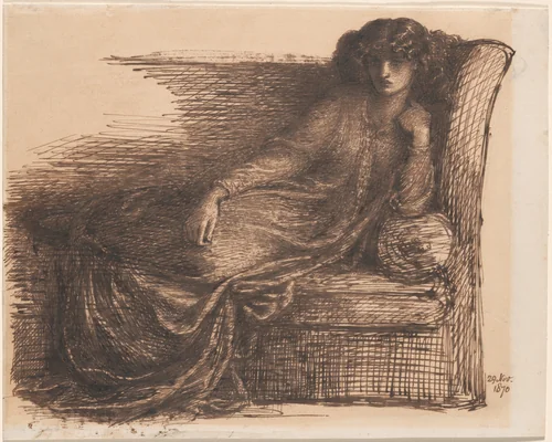 Jane Morris by Dante Gabriel Rossetti, drawing, 1870