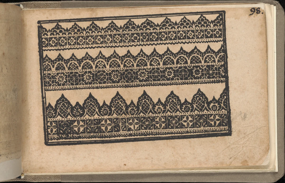 Schön newes Modelbuch (Page 98r) by Sigismundus Latomus, book, 1608